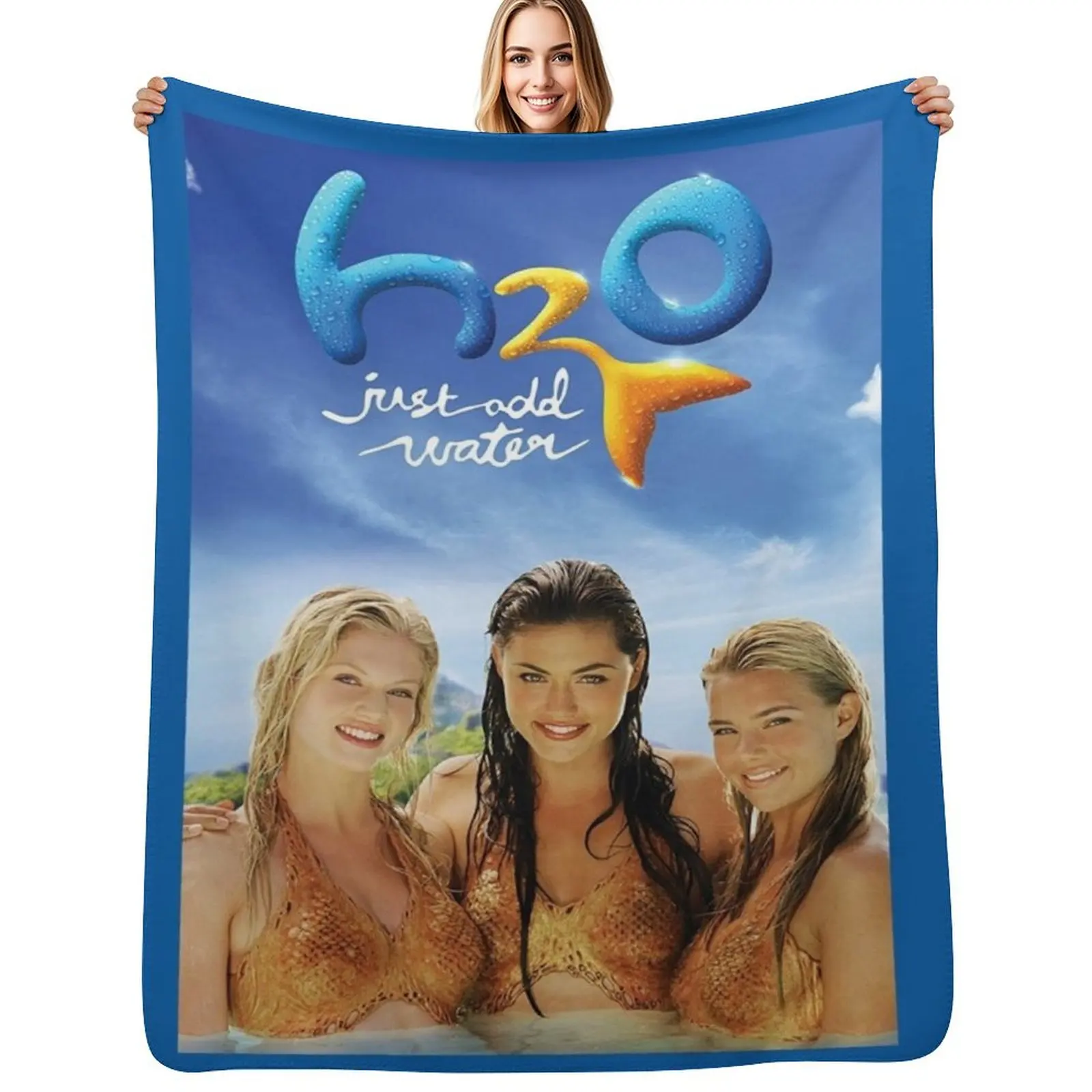 

H2O Just Add Water Throw Blanket Cozy Sofa Blanket for TV Watching Napping