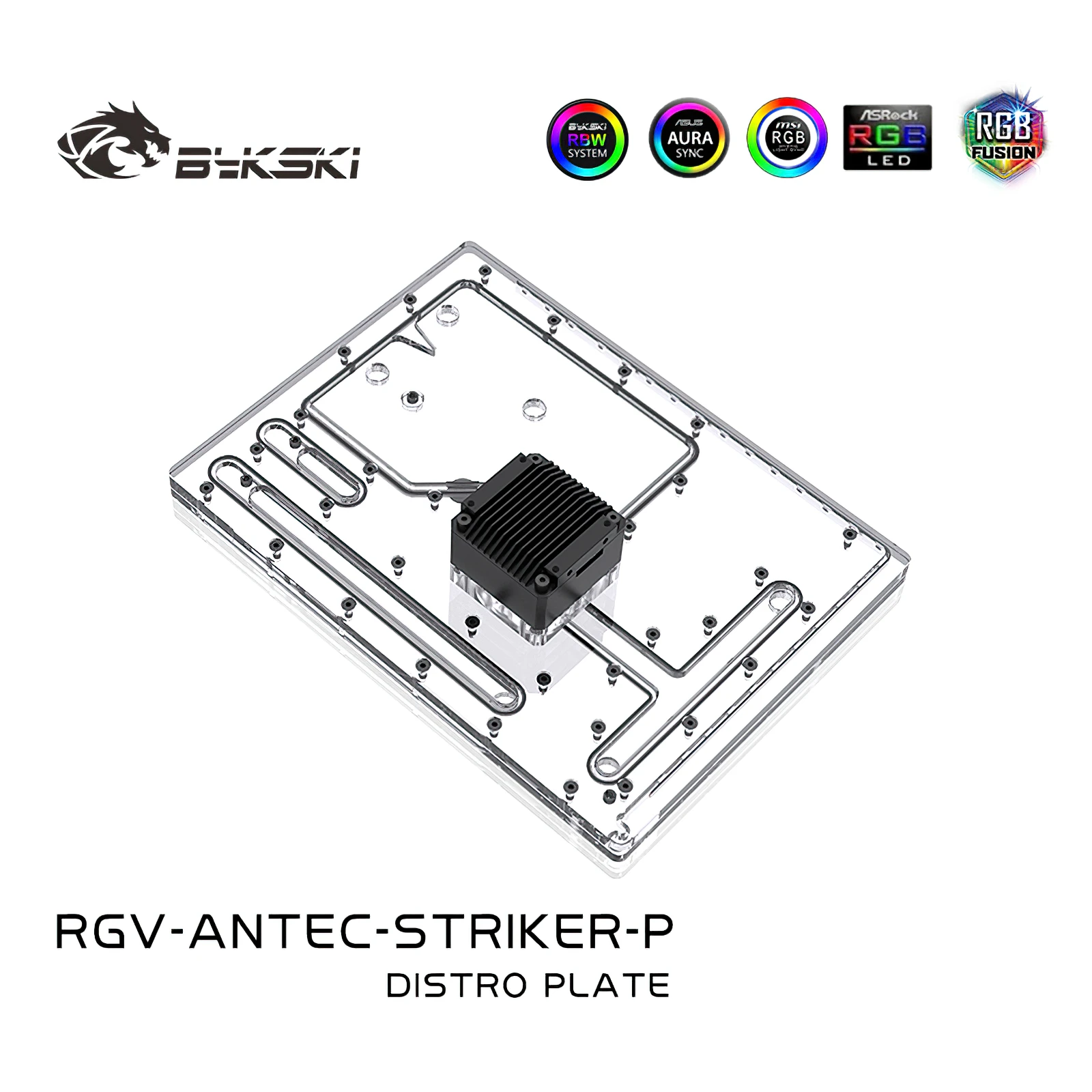 Bykski-Placa de refrigeración por agua RGB, depósito para chasis ANTEC Striker, rgv-antec-striker-p