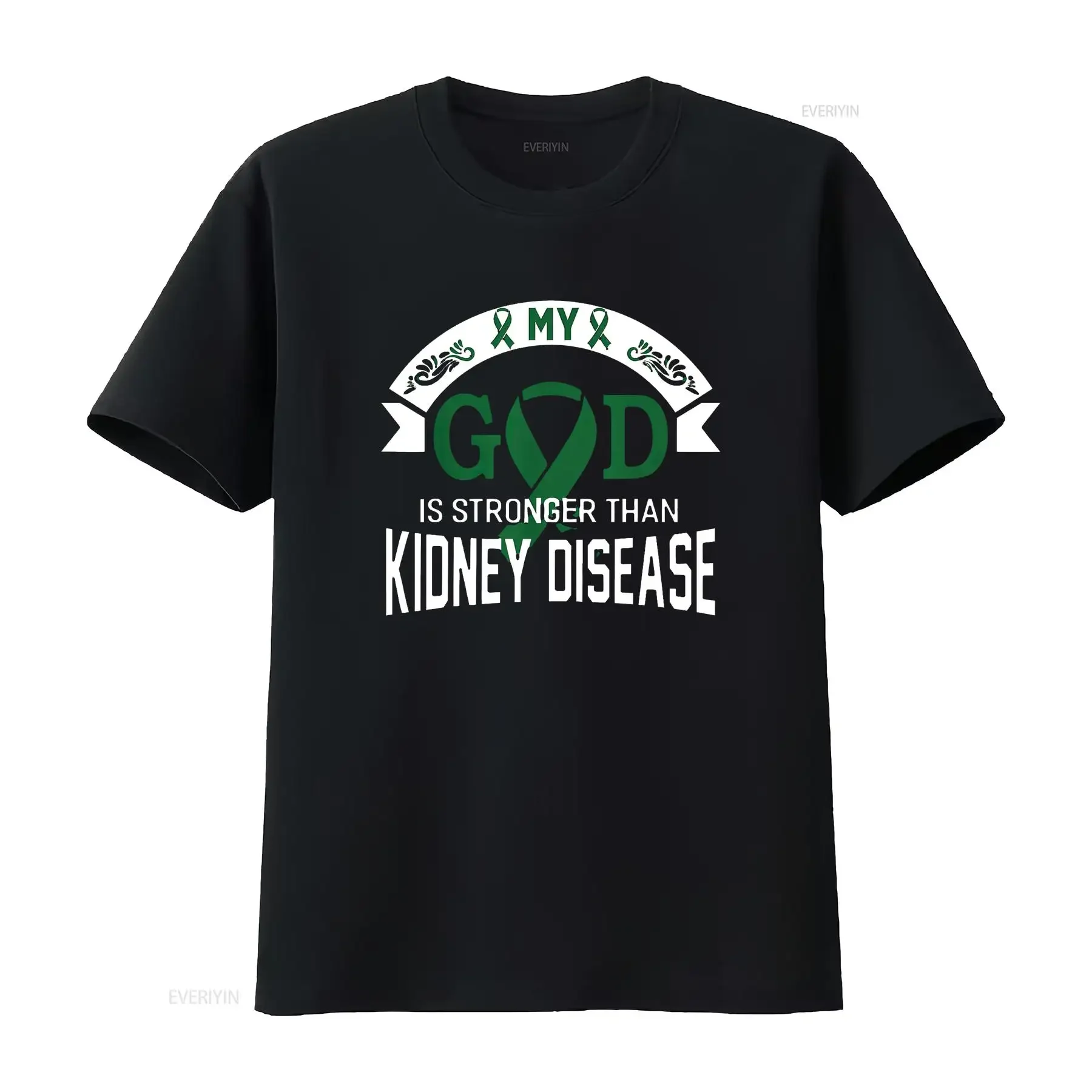 

Womens My God Is Stronger Than Kidney Disease Awareness Costume T Shirt Black 2X Large vintage Washed Unisex Versatile fashion