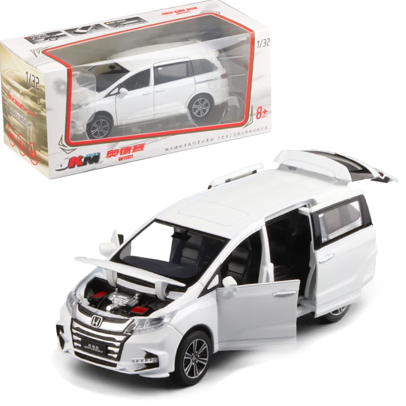 JKM 1/32 Honda Odyssey commercial vehicle Sound light comeback six door alloy car model toy car