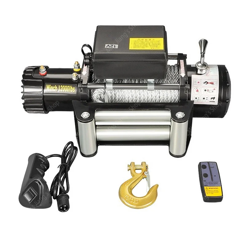 12V 24V Electric Winch Vehicle Mounted Off Road Towing Recovery Hoist for Home Self Rescue Emergency Lifting Winch