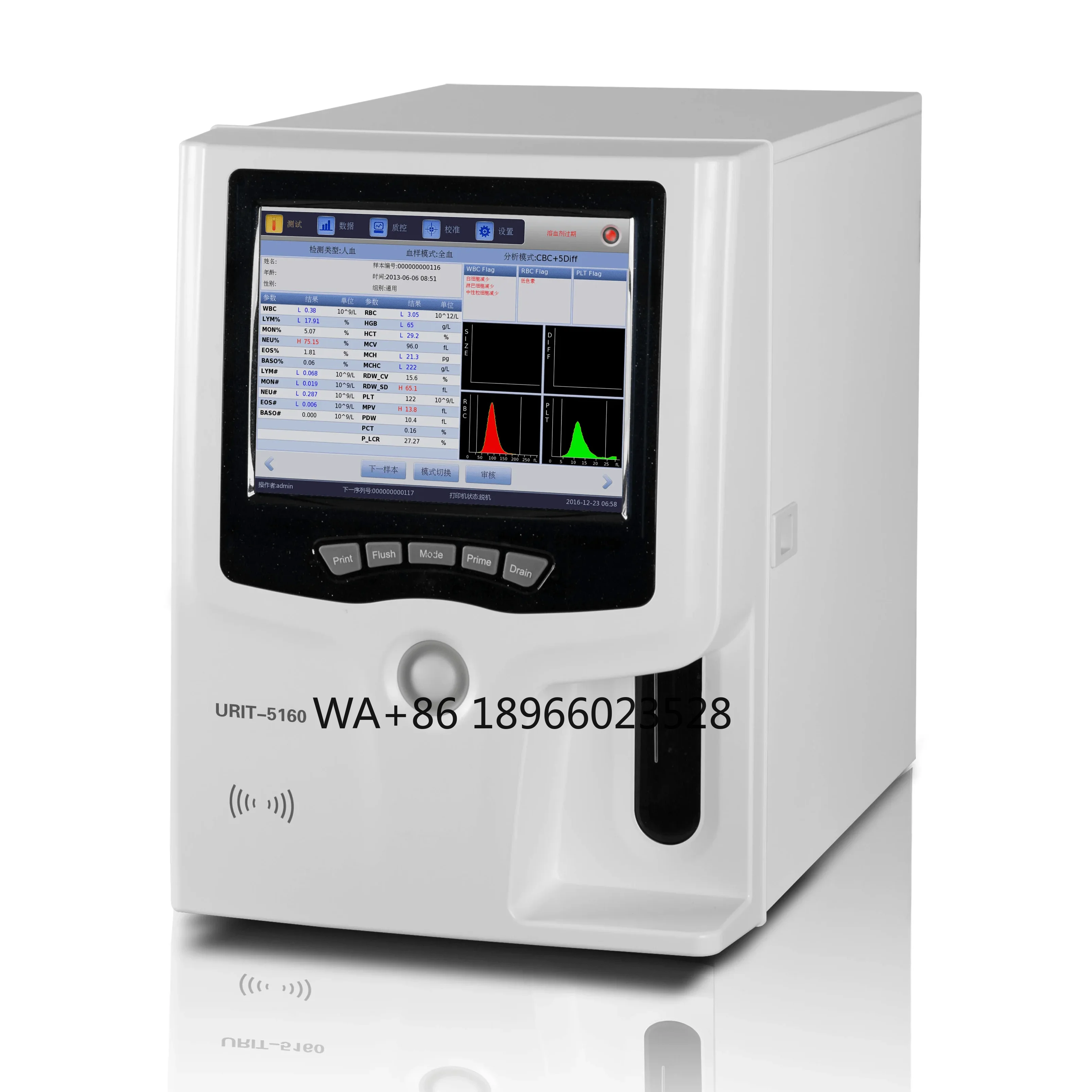 

Auto 5-part Analyzer URIT-5160 Open System CBC Machine Human Vet