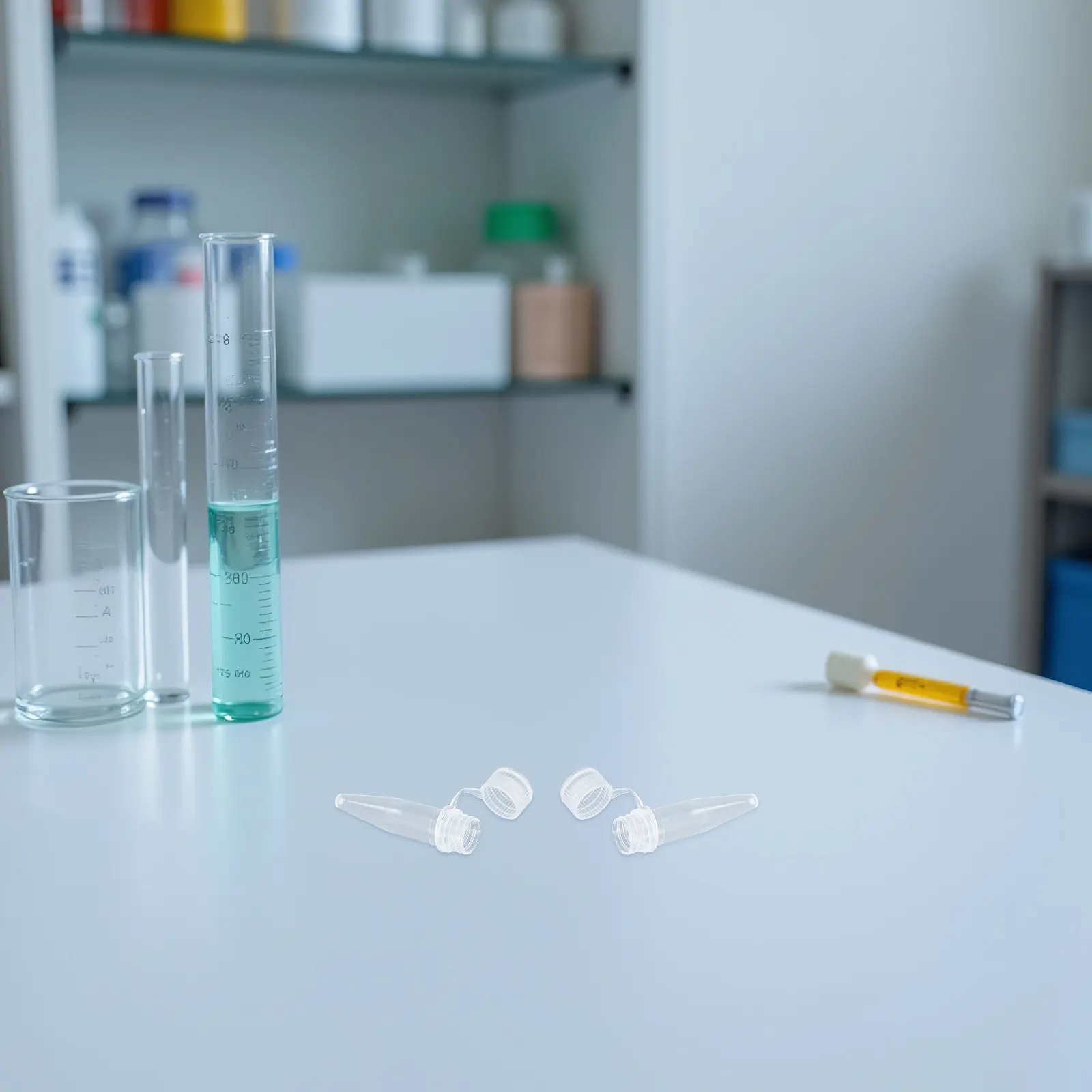 50Pcs Clear Centrifuge Tubes Graduated Polypropylene Conical Bottom Lab Test Tubes Screw Cap Sample Containers Liquid Storage