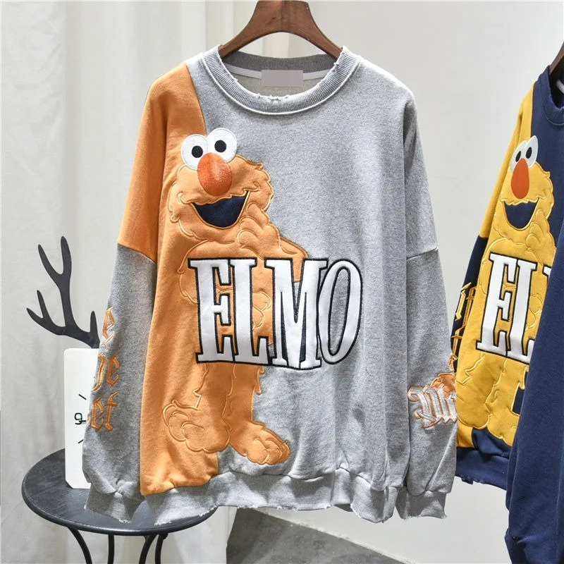 Sweatshirts for Women Baggy Anime Female Tops Embroidered Pullovers Manga Loose Winter Cold Autumn Basic Y 2k Vintage M Clothes