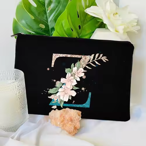 Gradient Initial Makeup Zipper Bags Fashion Travel Toilet Lipstick Pouch Bag Bachelorette Party Bridesmaid Cosmetic Clutch Purse - Image 7