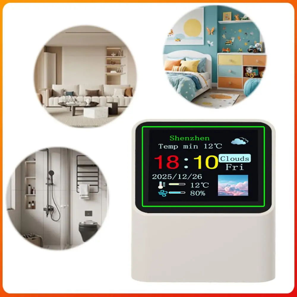Smart WiFi Digital Weather Station with Temperature Humidity Display Date for Kitchen Bathroom Office Bedroom Home