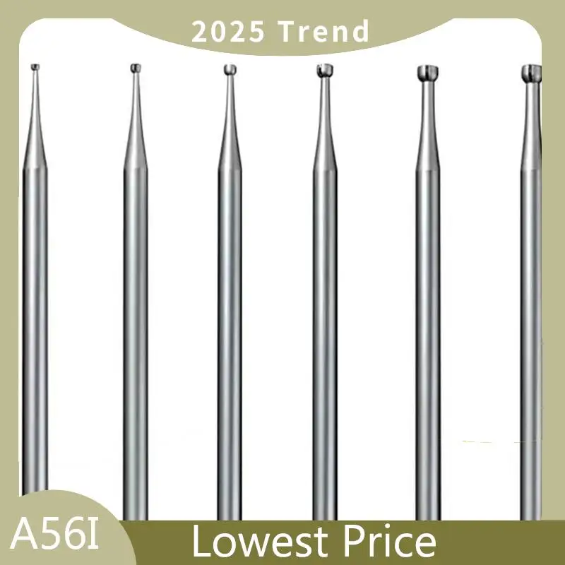 ABDD 6 Pcs Open Mouth Cup Burr Shank Jewelry Setting Cup Burs Wire Rounder Bits Lapidary Making Bits (008-023)