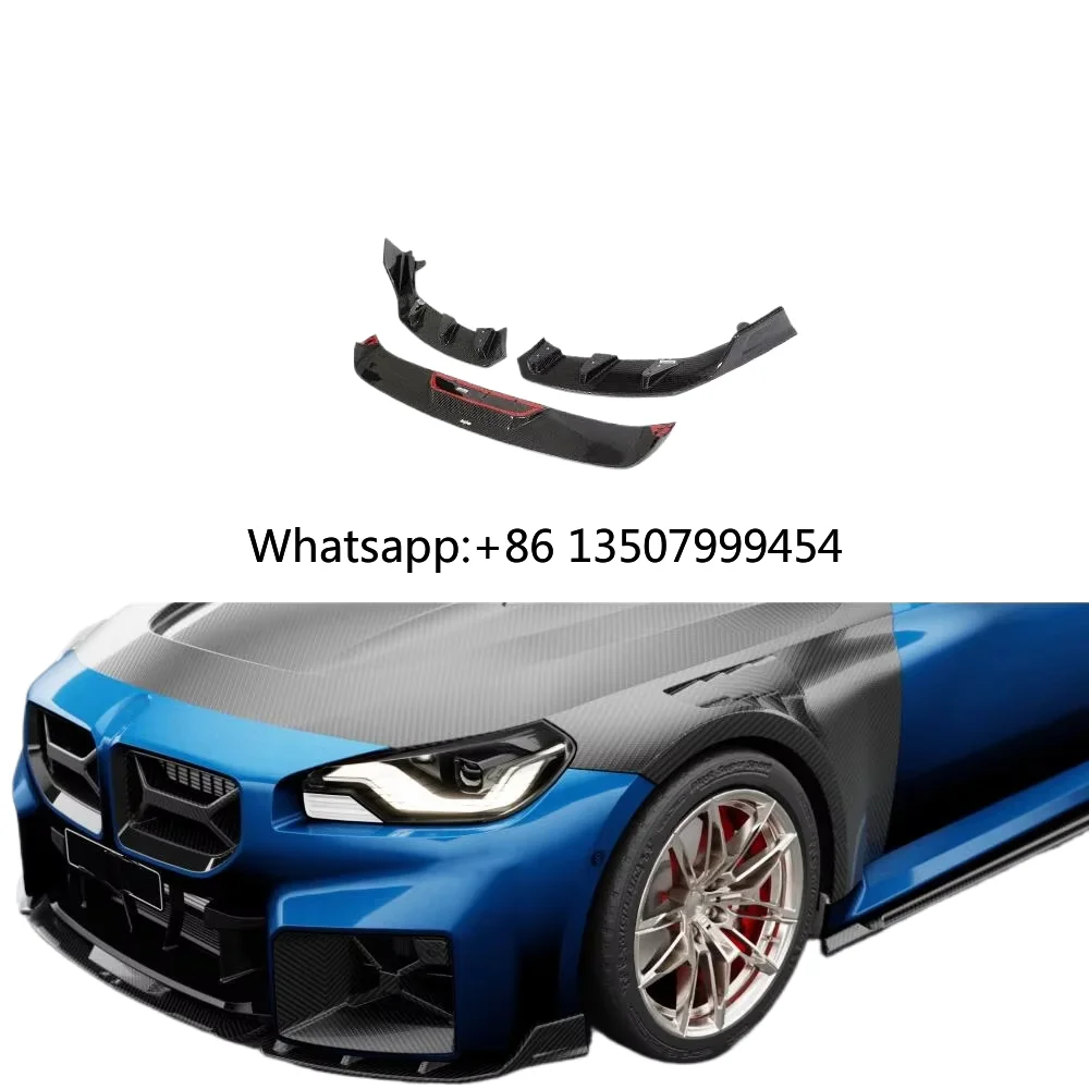 Top Material Front Lip For G87 M2 Coupe 2022-24 Prepreg Dry Carbon Bumper Splitter Chin Spoiler