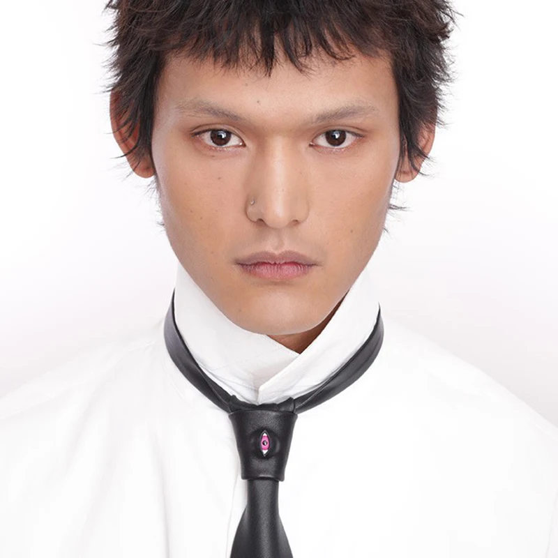 Krawat ze skóry PU z motywem oka, męski, damski, vintage, hip-hop, punk, skórzany krawat na szyję, prezent dla dziewczyny, akcesoria, dekoracja na imprezę, 2025