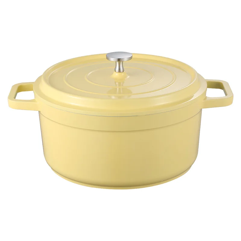

Household ceramic enamel cookware Thickened alloy binaural enamel pot Gas stove Induction cooker Ceramic casserole Soup pot