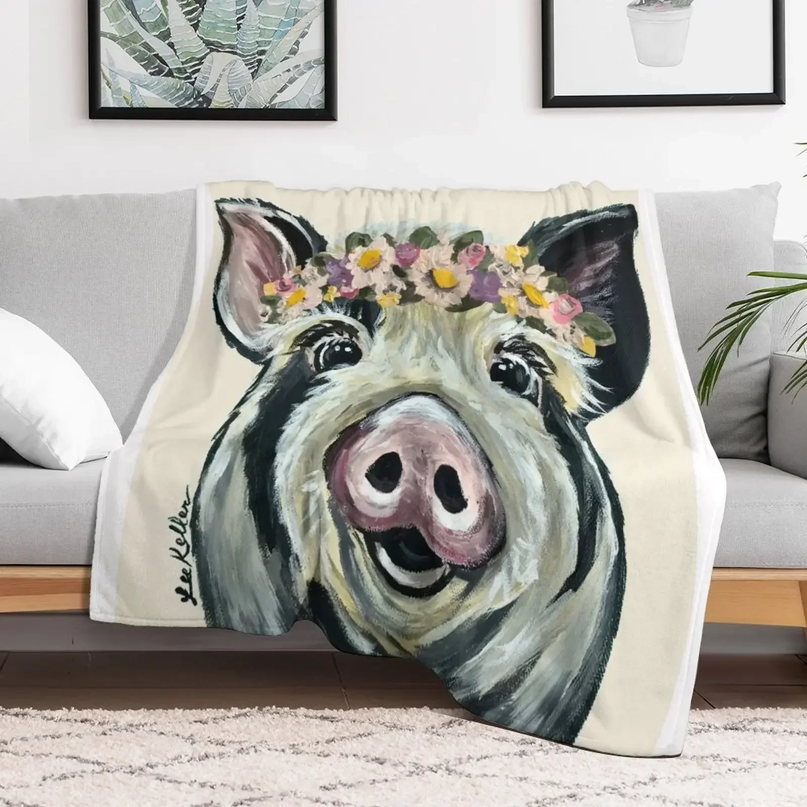 Cute Pig Art Throw Blanket blankets ands Sofa Throw Thermals For Travel cosplay anime Blankets