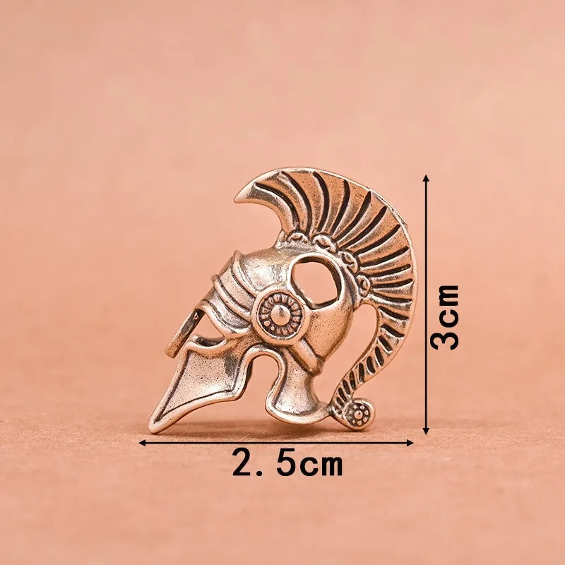 1 PC Creative Spartan Warrior Helmet Retro Brass Ornament Keychain Pendant DIY Accessory Bag Decoration Unique Birthday Present