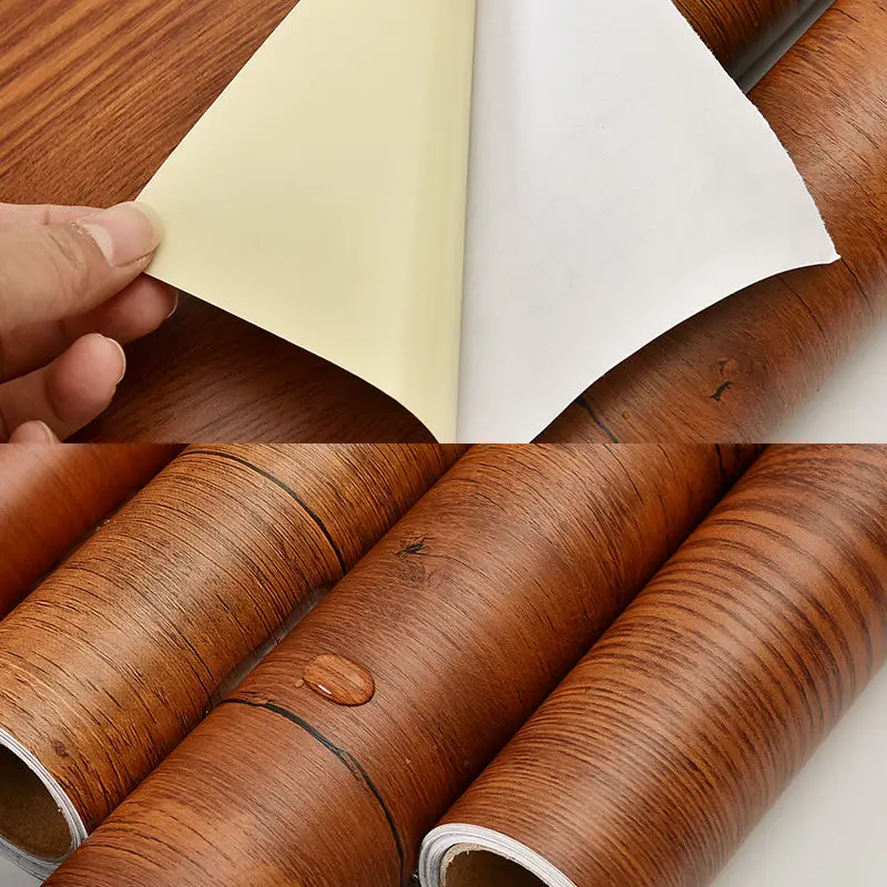 Adhesivos DIY de grano de madera, papel tapiz autoadhesivo de PVC, impermeables, renovación de muebles, pegatinas de pared, decoración del hogar,