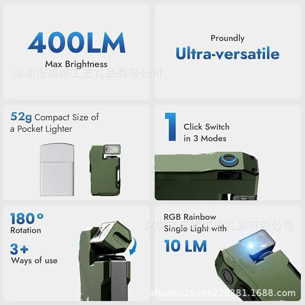 

400 Lumens Ultra-light Portable Pocket Waterproof Flashlight Mini Flashlight, Outdoor Camping Light