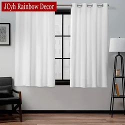 White Blackout Short Curtains for Living Room Bedroom Ready-made Curtains for Kitchen Rooms Window Opaque Cortinas Shading 75%