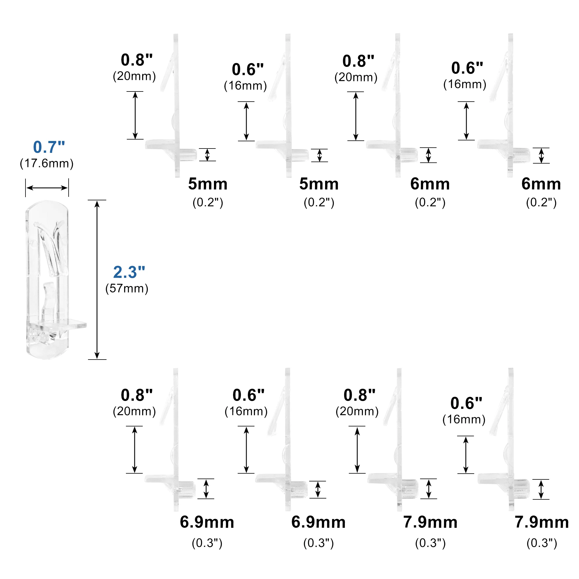 10PCS Plastic Shelf Support Pegs Transparent Shelf Holder Pins Cabinet Shelves Support Bracket Wooden Shelf Dowel for Furniture