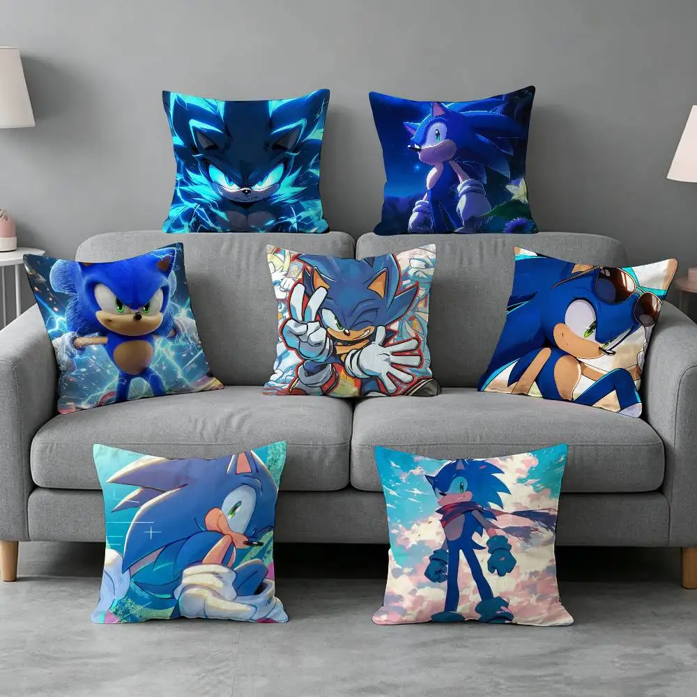 Sonic-c The-e Hedgehog Pillow cover Simple solid color design Surprise For Multiple Bedroom Styles.