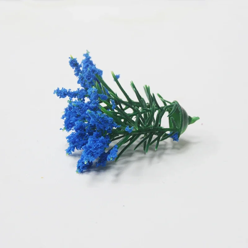シミュレーションミニチュアフラワークラスタープラスチック混合カラフルな草建築建物レイアウト鉄道列車シーンジオラマ10個