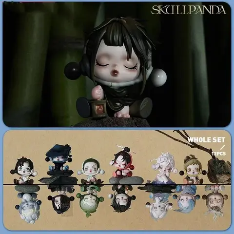 POP MART Skullpanda The Ink Plum Blossom Series Scatola cieca originale Scatola misteriosa Indovina borsa Giocattoli Bambola Cute Anime Figure Ornamenti