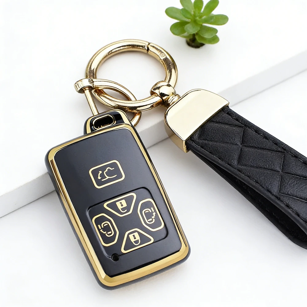 Funda para mando a distancia de 5 botones para Toyota Alphard Vellfire Previa Estima Isis Noah Voxy - Llaveros protectores con bolsa para llaves