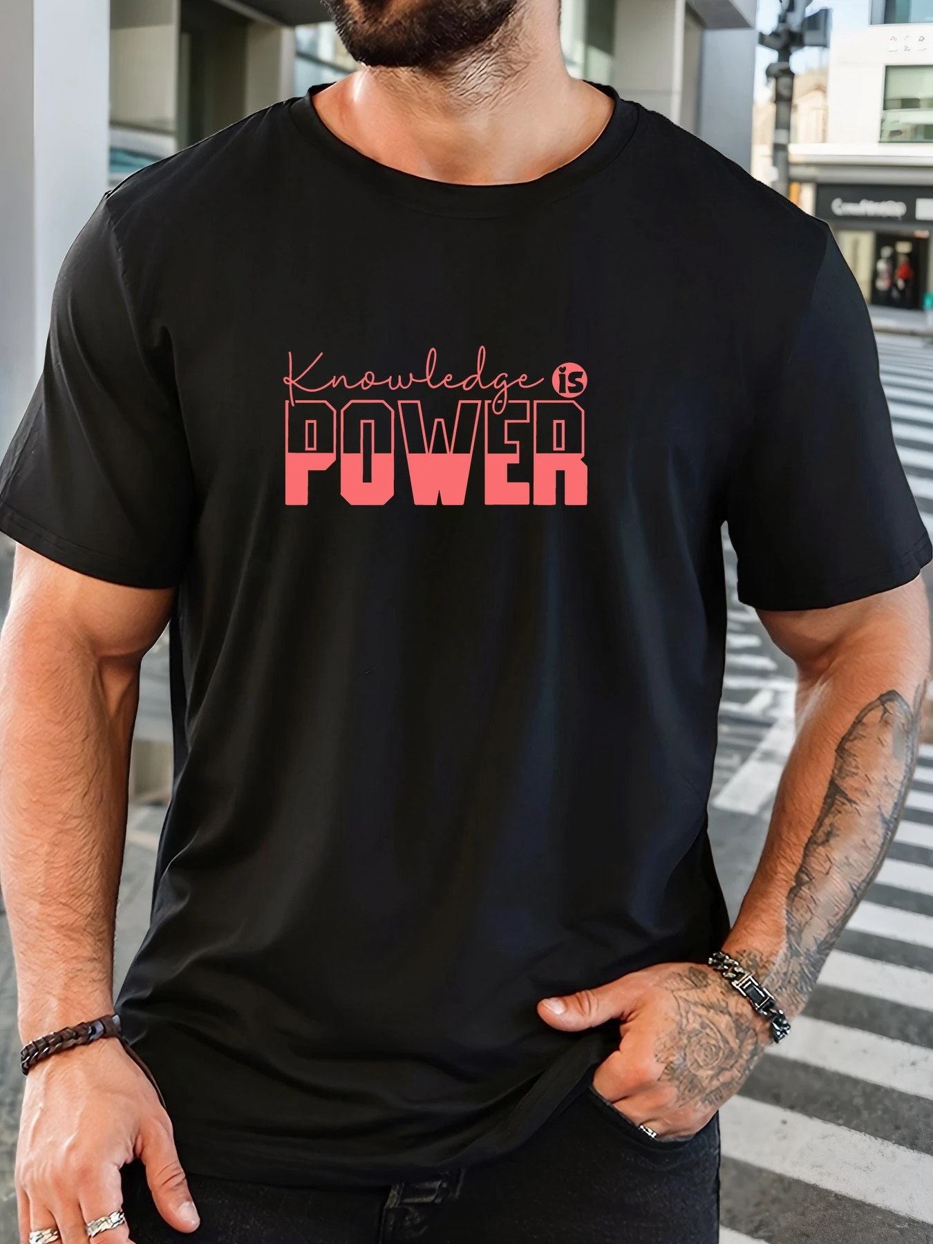 

2025 Summer Men's Cotton Oversized Tee English Letter Graphic Print Trendy Casual Streetwear Short Sleeve Breathable Round Neck