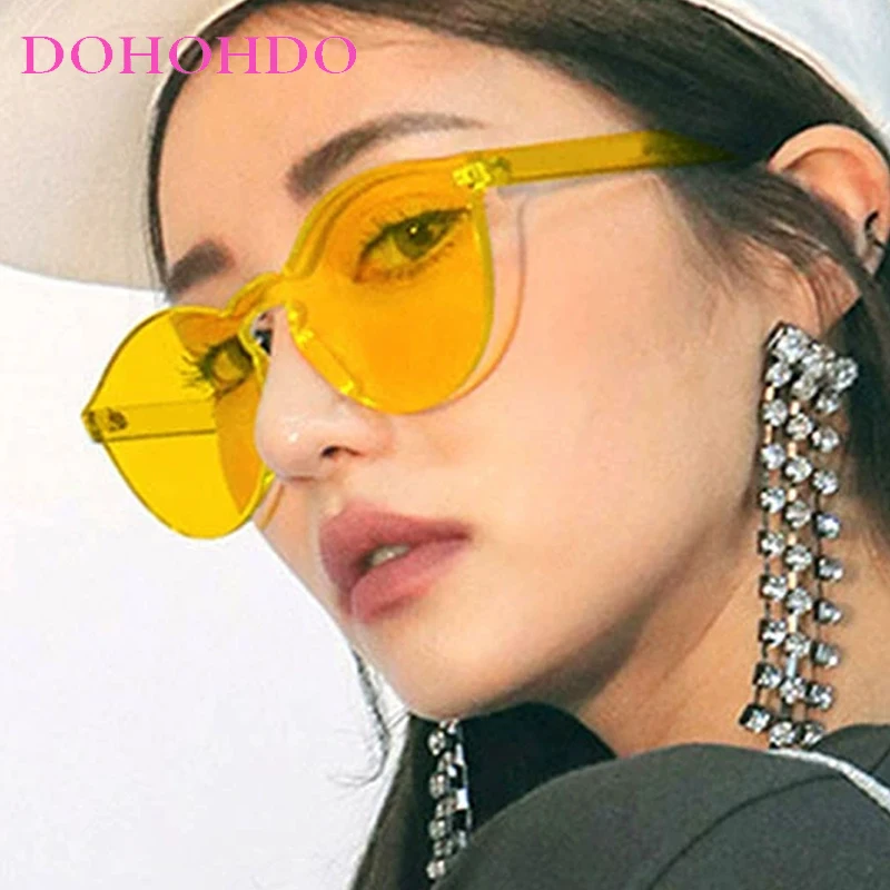 

Rimless Oval Sunglasses Women Men New Fashion Brand Designer Outdoors Travel Beach Party Sun Glasses UV400 Gafas De Sol Mujer