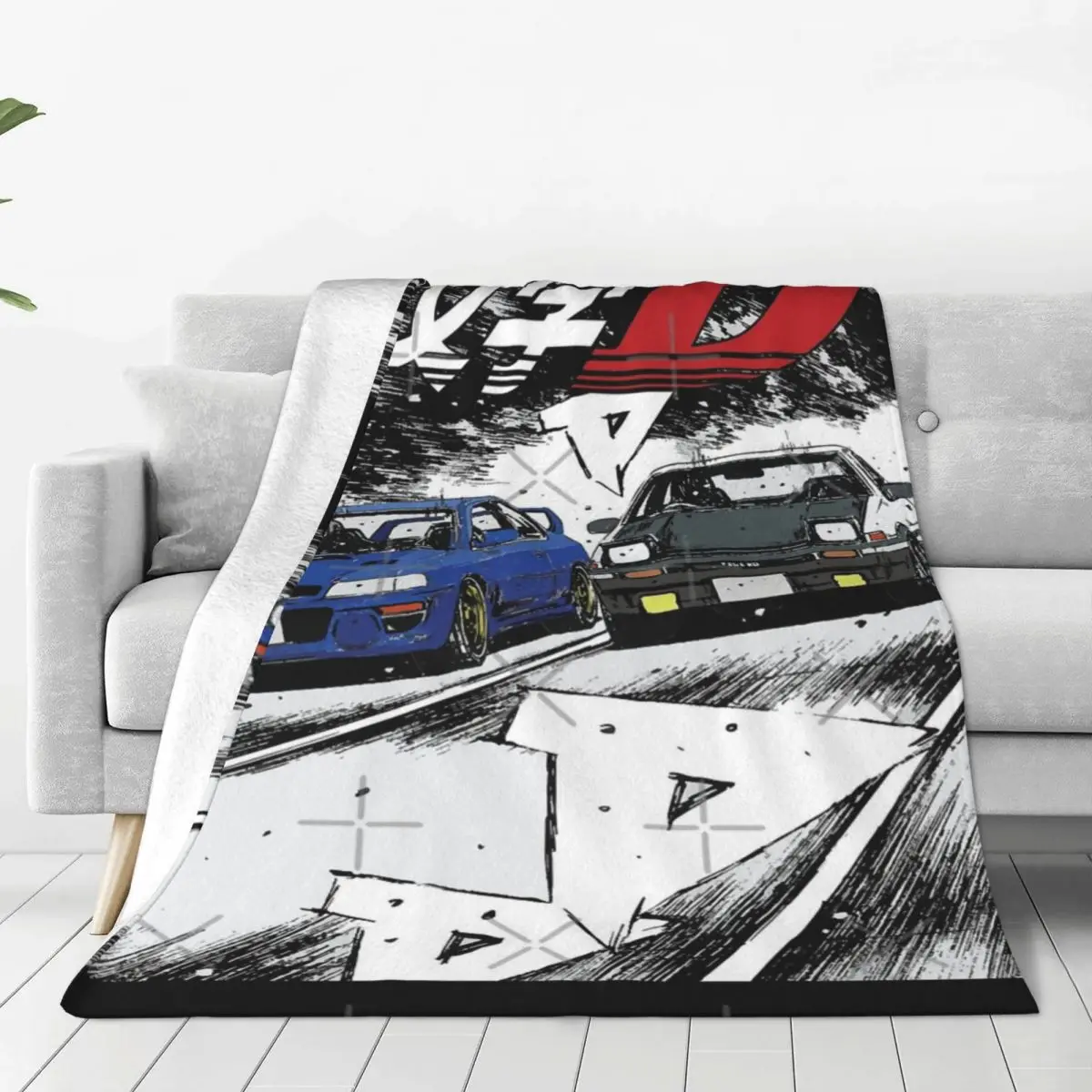 Initial D - Mountain Drift Racing Tandem Takumi Fujiwara AE86 Vs Bunta Blanket Bedspread On The Bed Soft Sofa Cover Uni For Bed