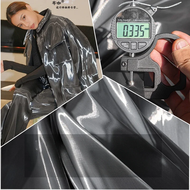 Liquid Metal Satin Fabric for Diy Sewing Dress Pants Down Jacket Suit Windbreaker Designer Fabrics Cloth Nylon Material