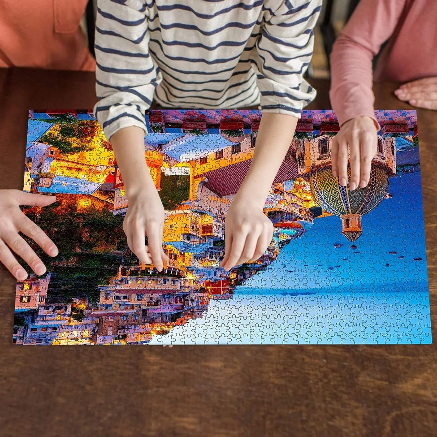 Puzzle mit 1000 Teilen, Puzzlespiele, wunderschönes Aussicht des Ägäis, Italien, Amalfi-Küste, Puzzle für Teenager und Erwachsene