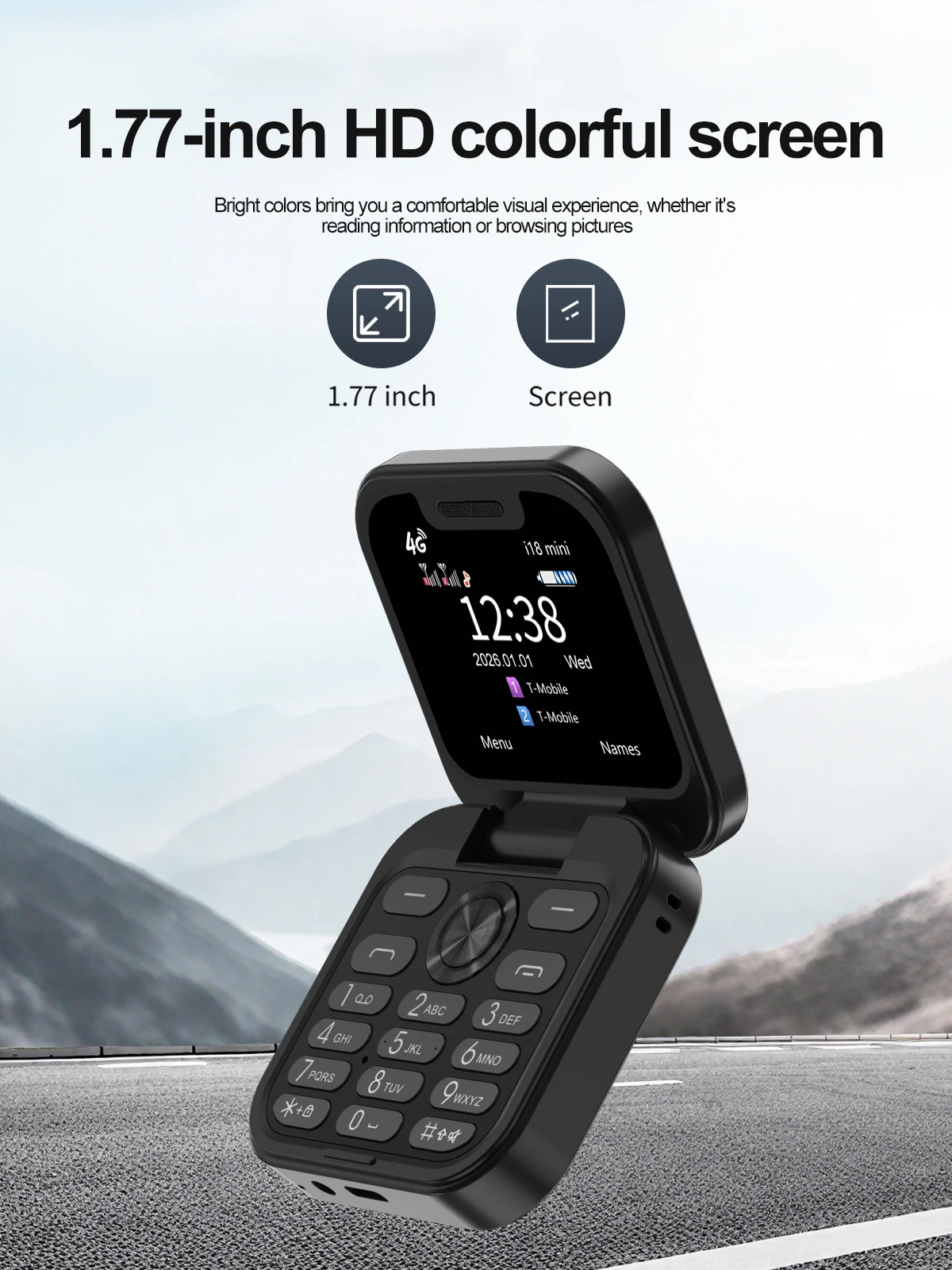 SERVO I18 mini 2G GSM/4G LTE Network Flip Mobile Phone 1.77-inch Screen Dual SIM FM Radio Flashlight Blacklist Mobile Phones