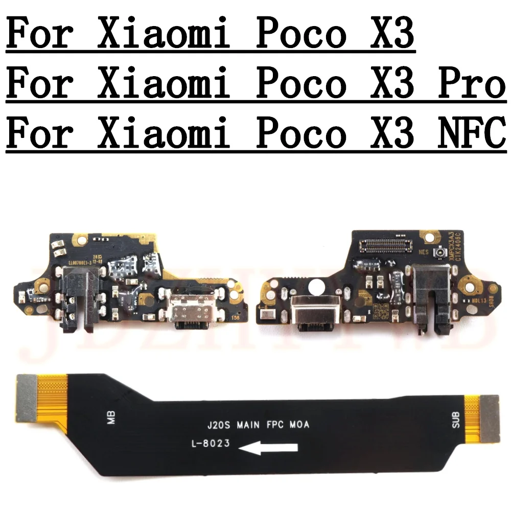 Złącze USB Płytka portu ładowania dla Xiaomi Poco X3 Pro X3Pro Płyta główna Główny kabel elastyczny Poco X3 NFC
