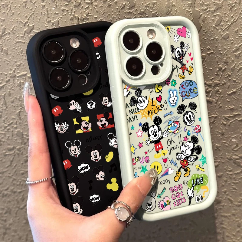 Bonito graffiti mickeys mouses caso de telefone para oneplus 12 12r 11 11r 10r 8t nord ce ace 2 3 4 lite 4g 5g silicone macio tpu capa