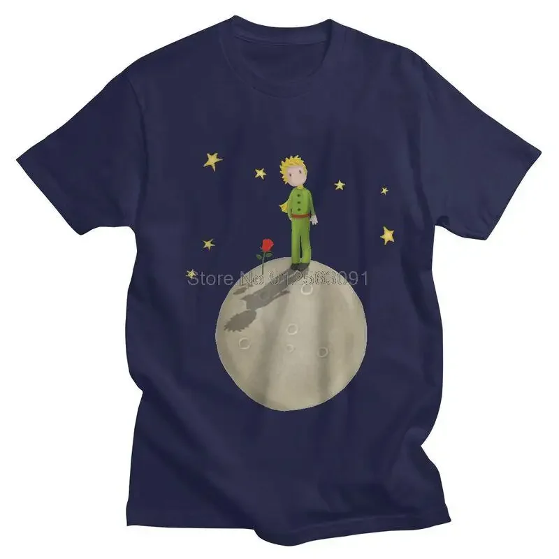 Classic Fiction The Little Prince T Shirts Men Short Sleeve Cotton T-shirts France Fairy Tale Tees Top Novelty Tshirts Gift Idea