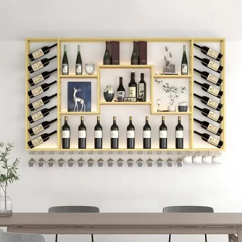

Inverted Commercial Storage Wine Cabinets Corner Hanging Holder Cellar Buffet Wine Rack Retail Industrial Wijn Kast Furniture