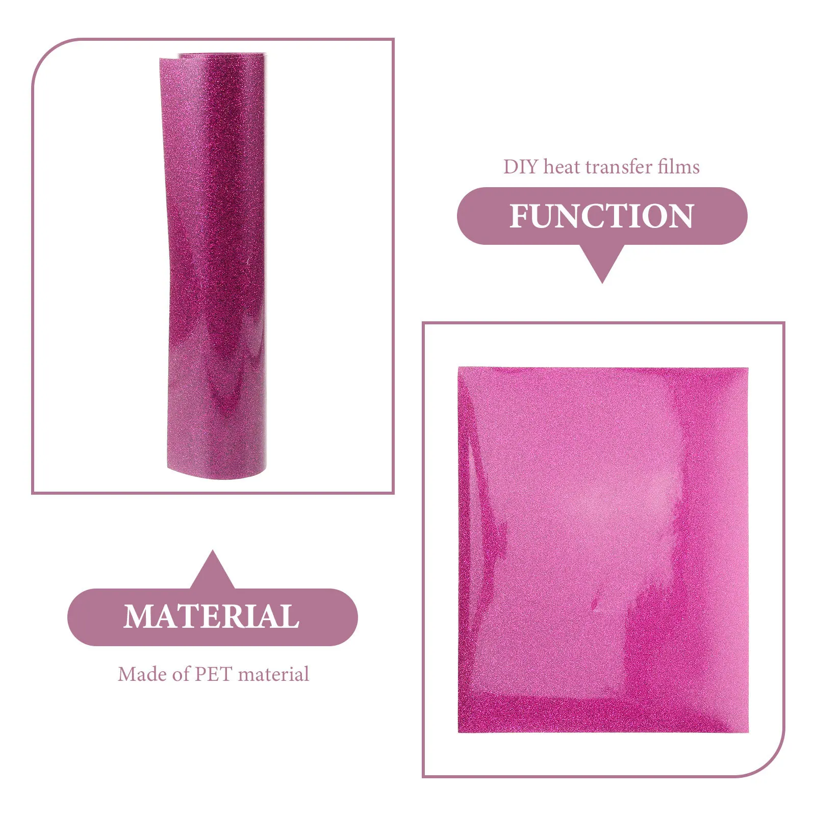 

5Pcs Cutting Film Glitter Heat Transfer DIY Glitter Vinyl for Clothes Crafts Hot Stamping Vinyl for T Shirts Hats Printing