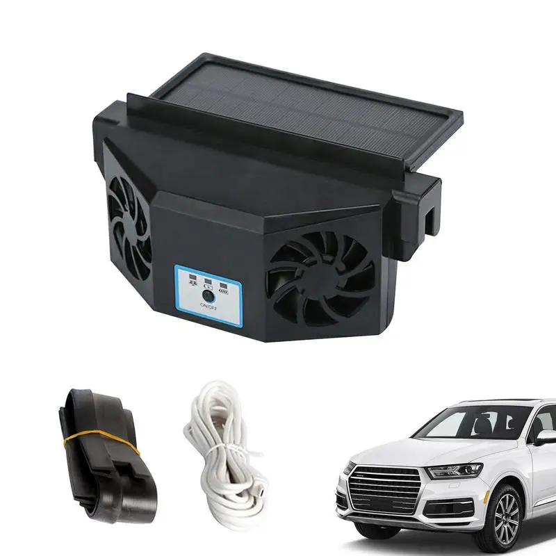 Universal Solar Power Car Exhaust Fan Multifunctional Car Fan Car Ventilator Two Hood Auto Exhaust Fan Radiator Car Accessories