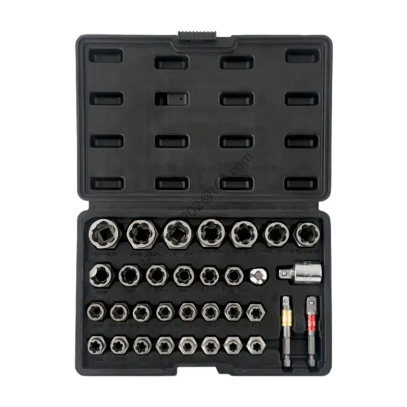 

X7AB Broken Screw Extractors Reverse Spirals Design High Strength Steel Noslip Socket Tool For Rusted Bolts And Nut Removal