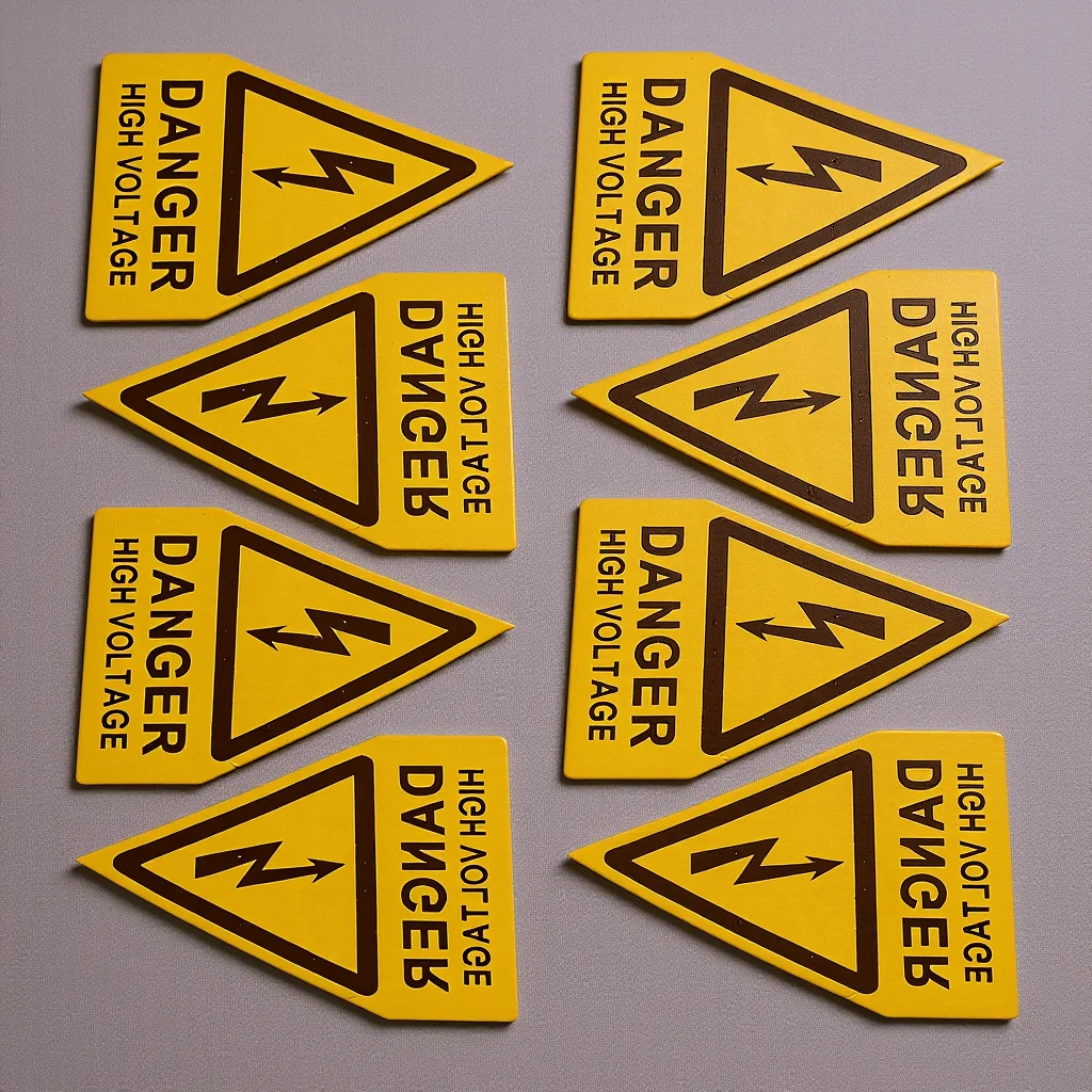 

6pcs Danger Sign High Voltage Warning Sticker Durable Safety Label For Electrical Equipment Industrial Machinery Construction
