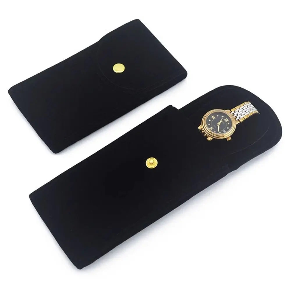 

New Flannelette Watches Pouch Snap Dust Protect Watch Boxes Case Portable Gift Packaging Women