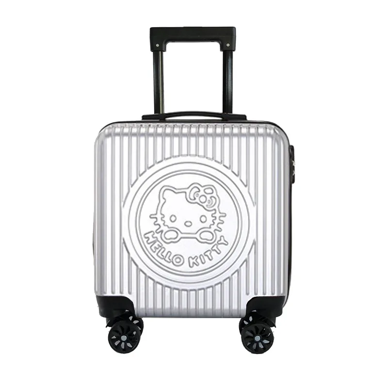 Novo 20 polegadas criança trole caso bonito sanrios olá kittys dos desenhos animados roda universal carry-on mala de grande capacidade