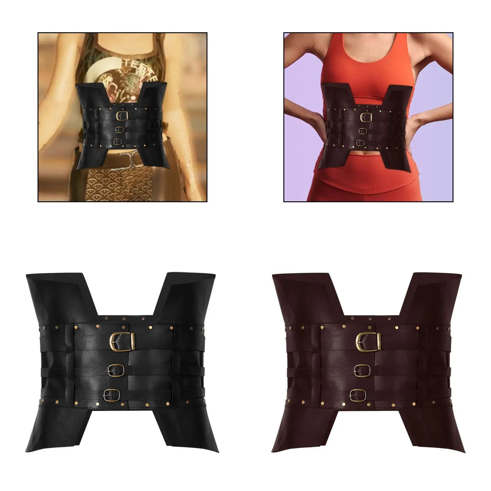 حزام خصر من القرون الوسطى على الطراز القوطي زي Larp للرجال والنساء حامي الخصر إكسسوارات تنكرية حزام القرون الوسطى #3