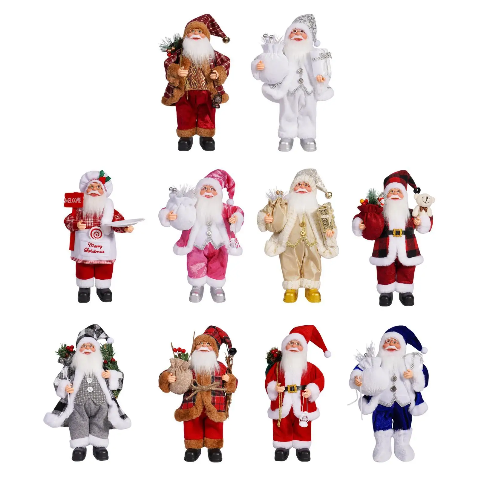 

Santa Claus Figurine Christmas Doll Santa Claus Figure, Christmas Standing Ornament for Xmas Table Desk, Office Home Decor