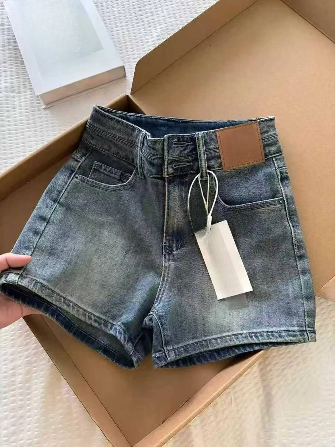 Y2K Harajuku Gyaru Style Jean Shorts Women Retro Low Rise Slim Denim Hot Pants Summer Streetwear Casual