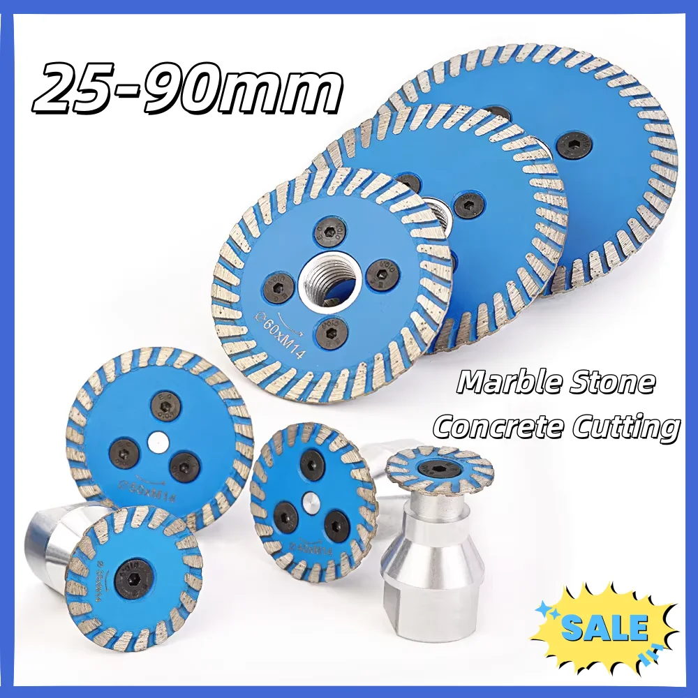 25-90mm Mini Diamond Saw BIade M14 Thread With RemovabIe FIange Turbo Cutting Disc for Granite Marble Stone Concrete cutting