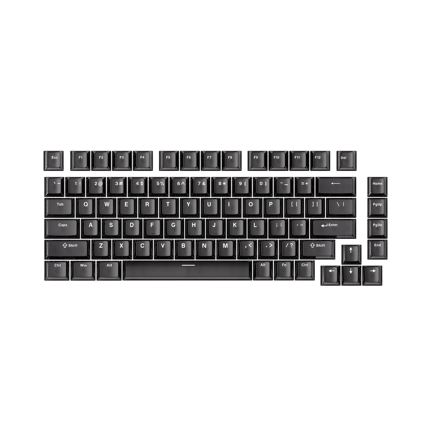 Akko PC Transparent Keycap Set Cherry Profile for  75%/65% Layout MX Keyboard (82-Key)