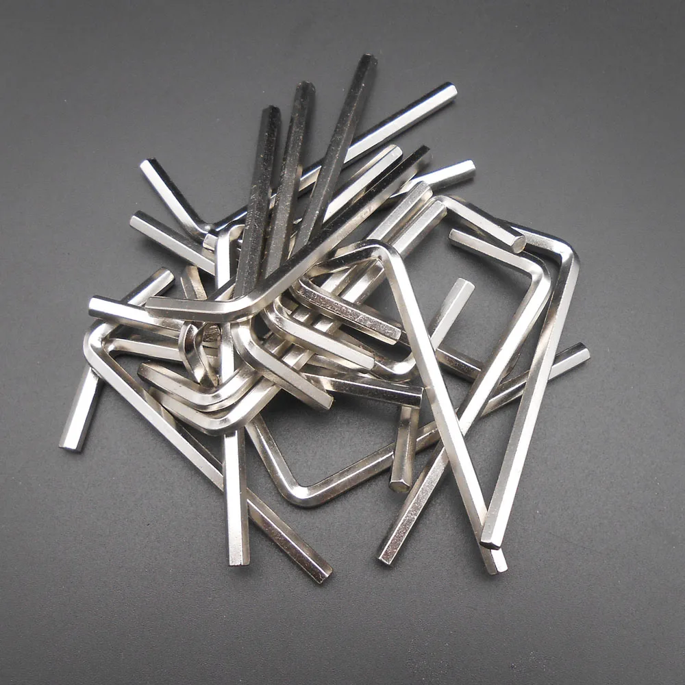 50Pcs/Lot New 4MM On Edge L-Handle Hardened Steel Hex Allen Hexagon Key Metric Wrench Socket Spanner 25MM*67MM Nickel Plated M4