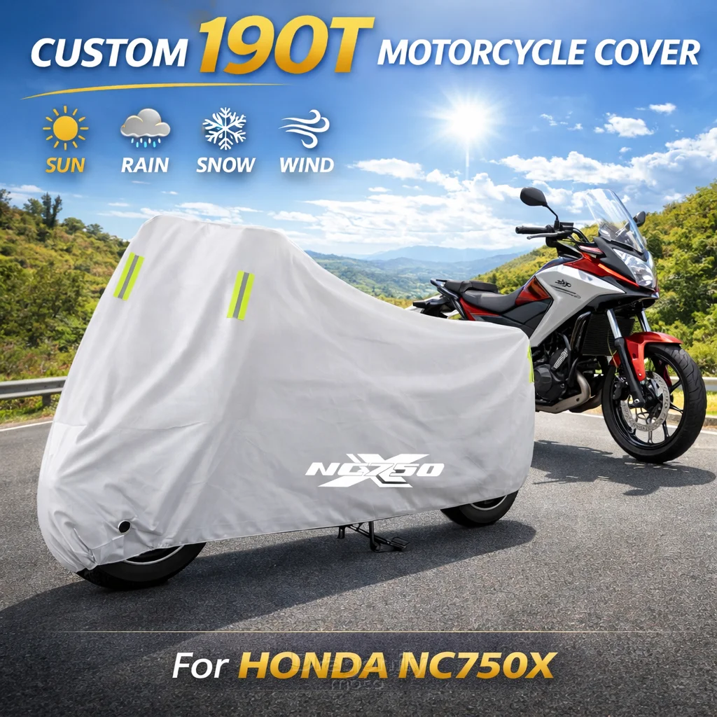 

Чехол для мотоцикла HONDA NC750X NC 750X NC750 X, серебристый, водонепроницаемый, защита от УФ-лучей, дождя, пыли, солнца, для улицы и дома