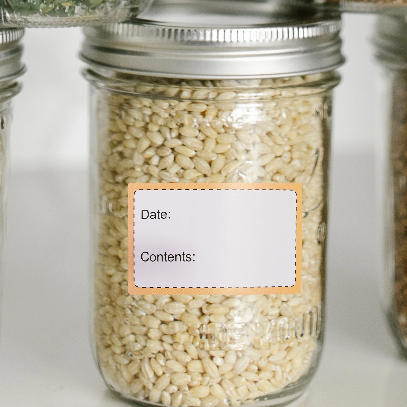 

File Identification Stickers 2 Rolls Food Storage Jar Labels Refrigerator Paper Removable Office Adhesive Food