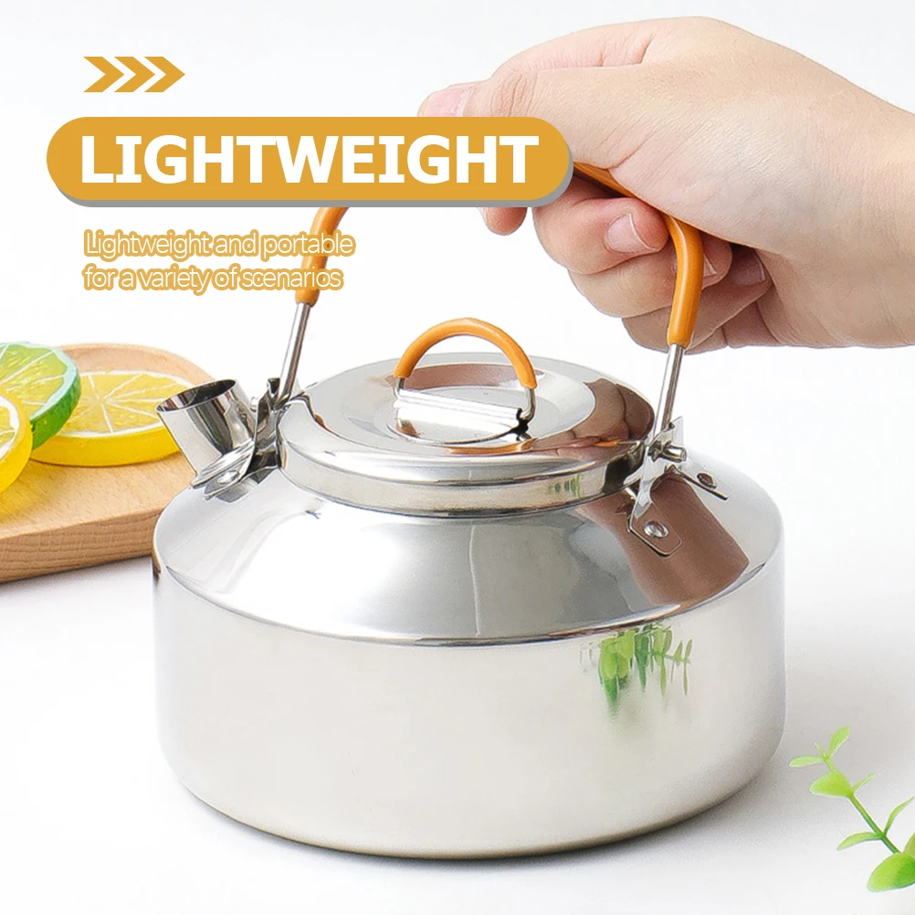 Edelstahl Camping Topf Tee Wasserkocher Tragbare Kochen Utensilien Outdoor Herd Wasser Kaffee Pod Maker