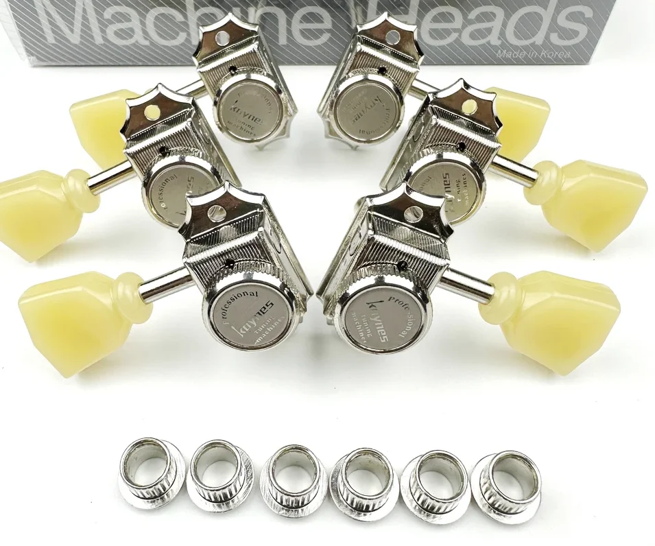 

1 Set 3R3L Vintage Deluxe Locking Electric Guitar Machine Heads Tuners For LP SG Electric Guitar Tuning Pegs Nickel